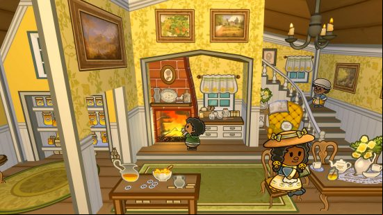 Cozy living room in Echoes of the Plum Grove