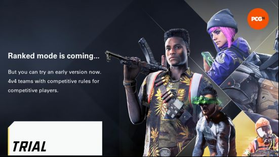 XDefiant game modes: Ranked game mode menu screen with a blue background.