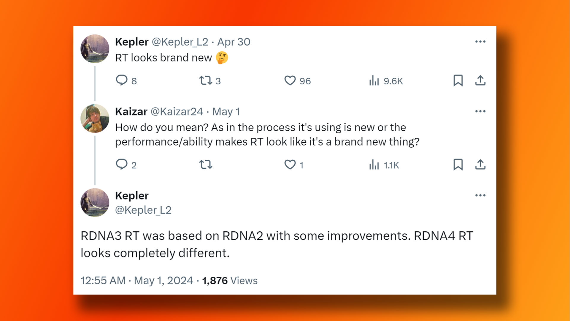 AMD ray tracing "completely different" on new GPUs: Kepler_L2 X / Twitter post