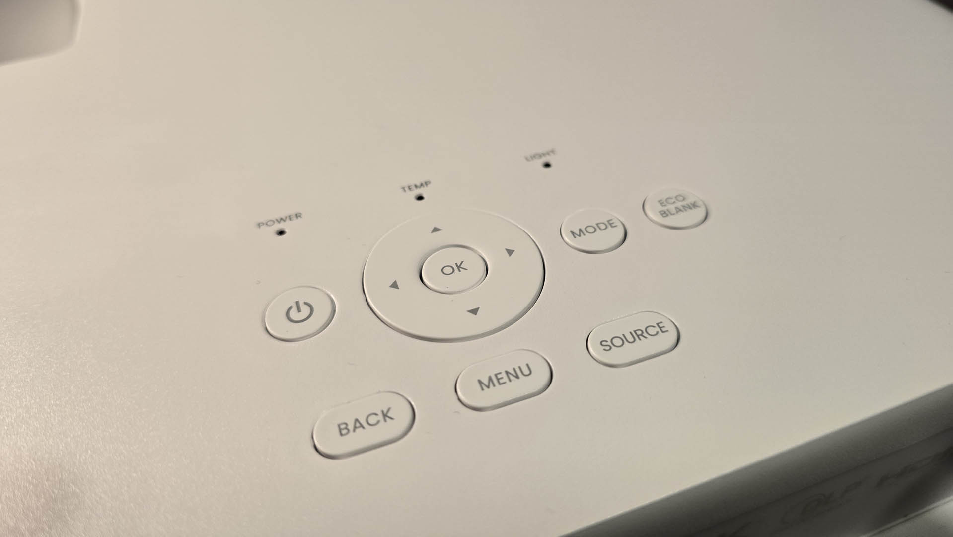 The controls on the BenQ X500i gaming projector