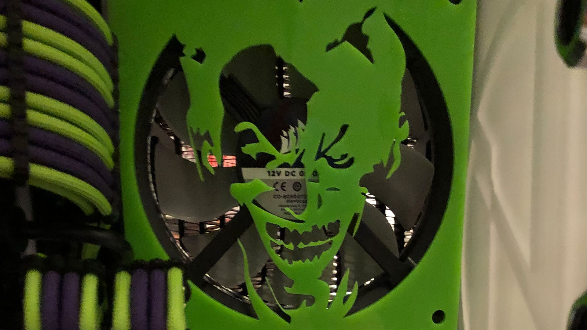 The custom fan grill on the gaming PC