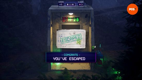 The bunker escape option, one of the Killer Klowns from Outer Space exits.