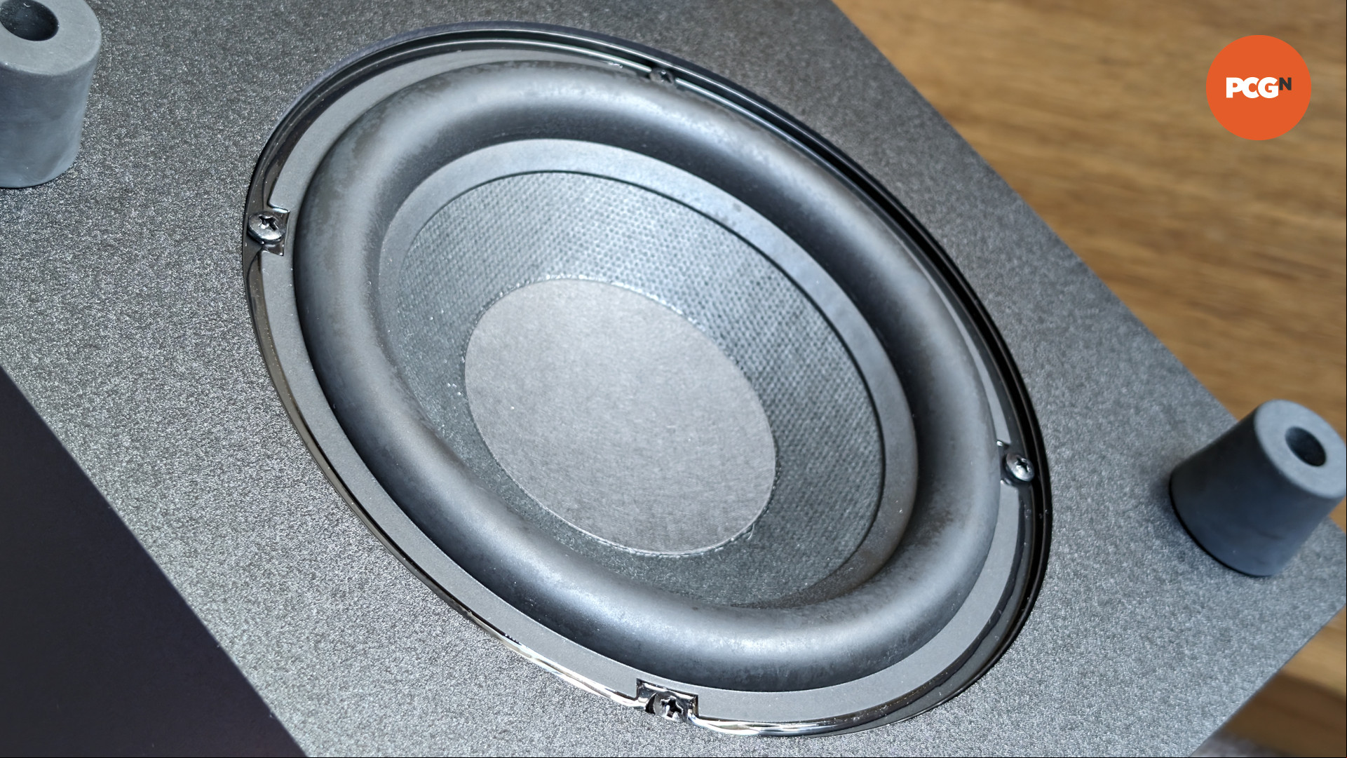 SteelSeries Arena 7 review: Subwoofer closeup