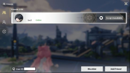 You can  your friends in Wuthering Waves' Coop by requesting to  their session via the friendlist.