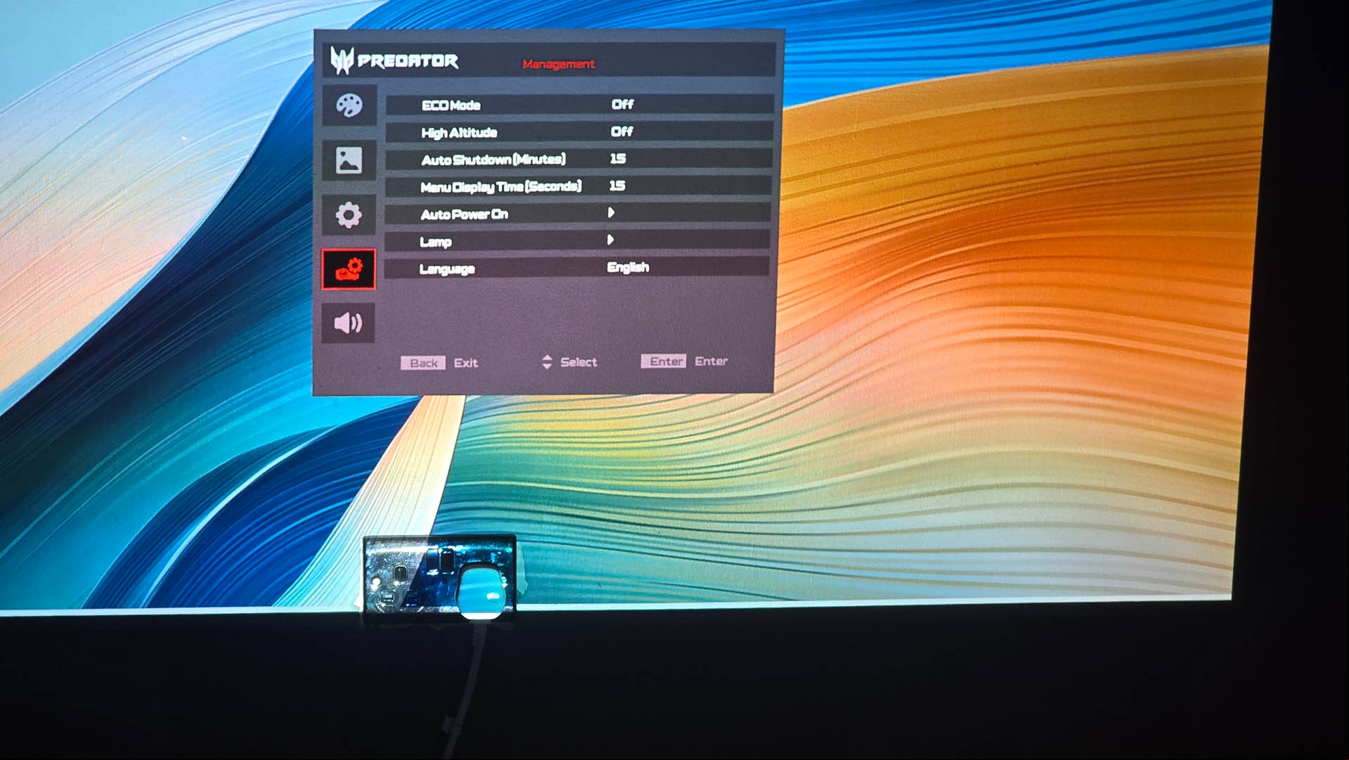 Acer Predator GM712 Projector review image showing the quality of the image being projected.