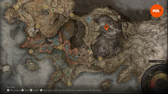 a map showing the finger ruins 1 location