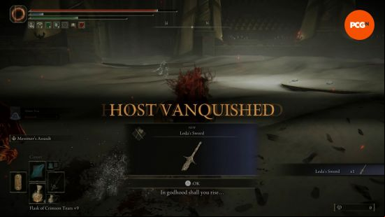 victory after defeating leda fight in elden ring