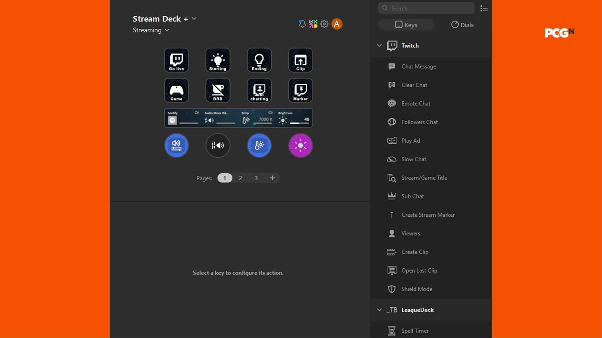 Elgato Stream Deck plus review image showing a screenshot of the product's associated software.
