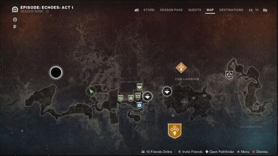 The map for the Lost City Traveler collectible