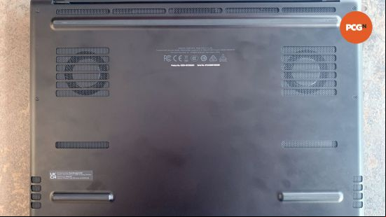 Razer Blade 16 (2024) review: Underside showing cooling fans and vents