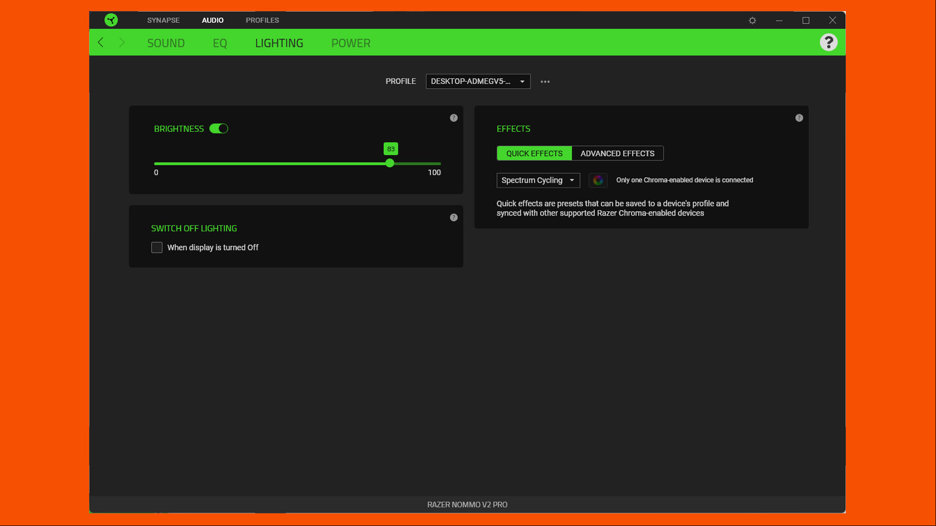 razer nommo v2 pro synapse lighting