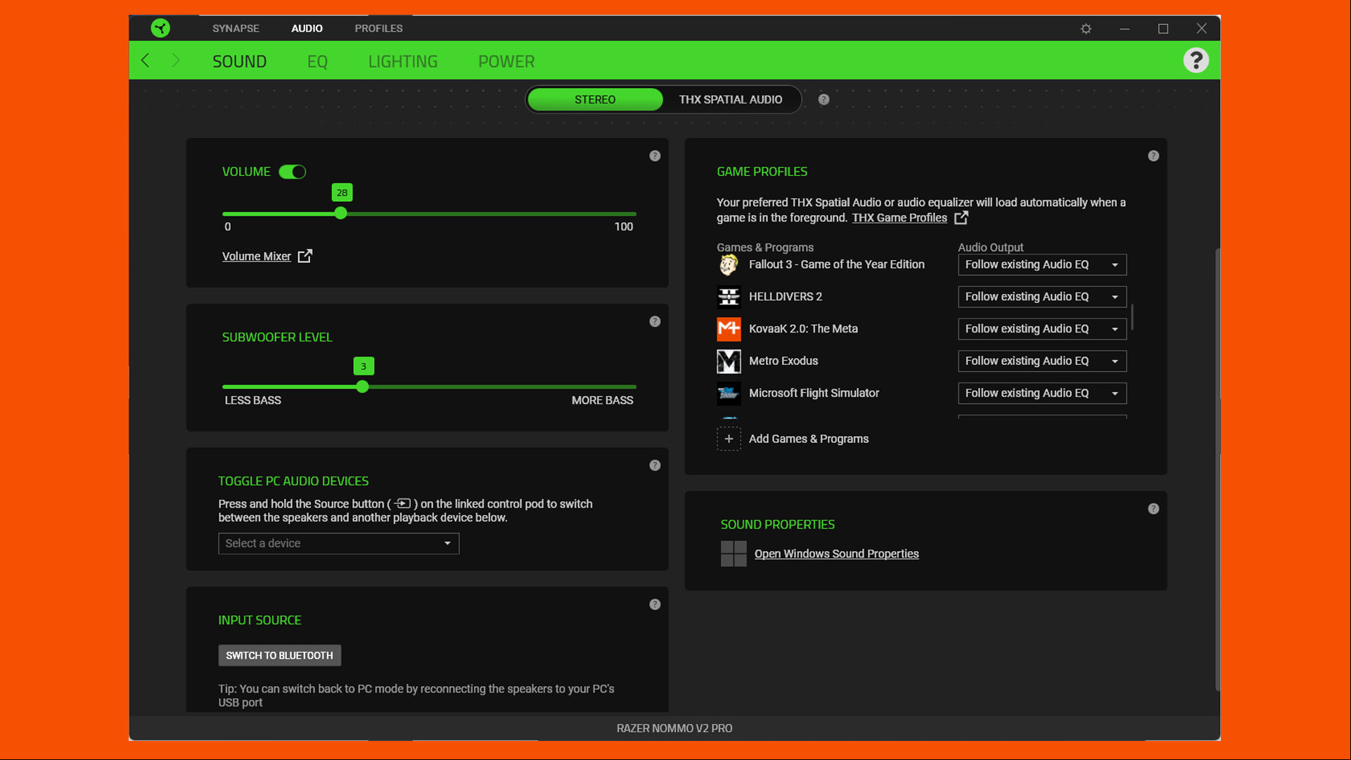 razer nommo v2 pro synapse sound