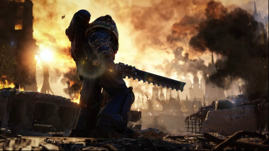 The Chainsword from a Space Marine 2 gameplay trailer