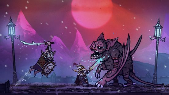 Arlo, a rat, fights a Dark Wings boss in the Tails of Iron 2 Whiskers of Winter Steam Next Fest demo.