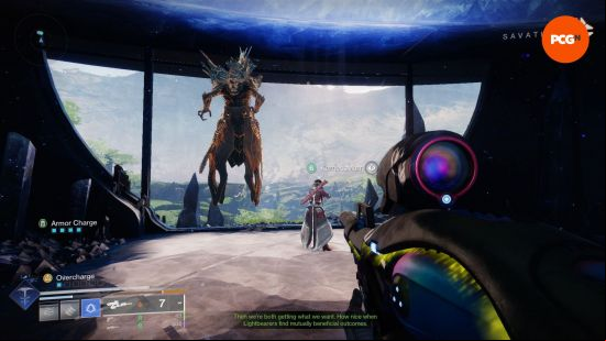 The Final Shape review: Luzaku hovers over a guardian after helping in a fight