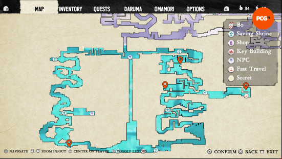 bo ice caverns kodama locations orange pins on a map showing all the bo path of the teal lotus ice caverns kodama locations