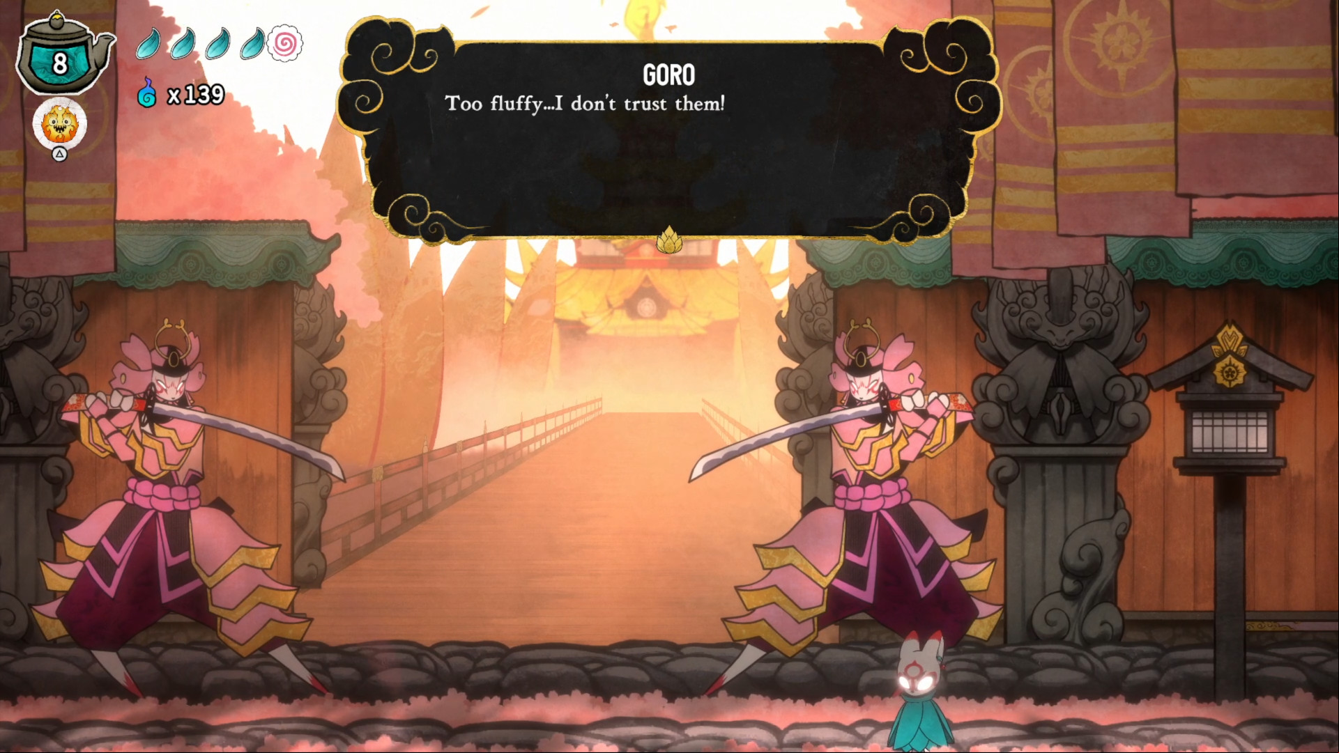Bo Path of the Teal Lotus review: dialogue with the sakura samurai in bo path of the teal lotus.