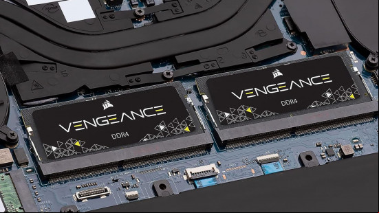 Corsair Vengeance DDR4 RAM installed in a gaming laptop