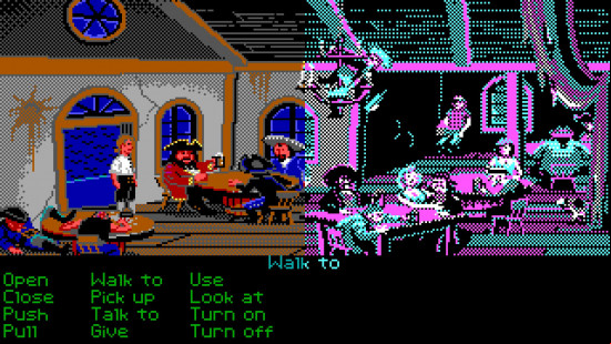EGA graphics: The Secret of Monkey Island in EGA and CGA