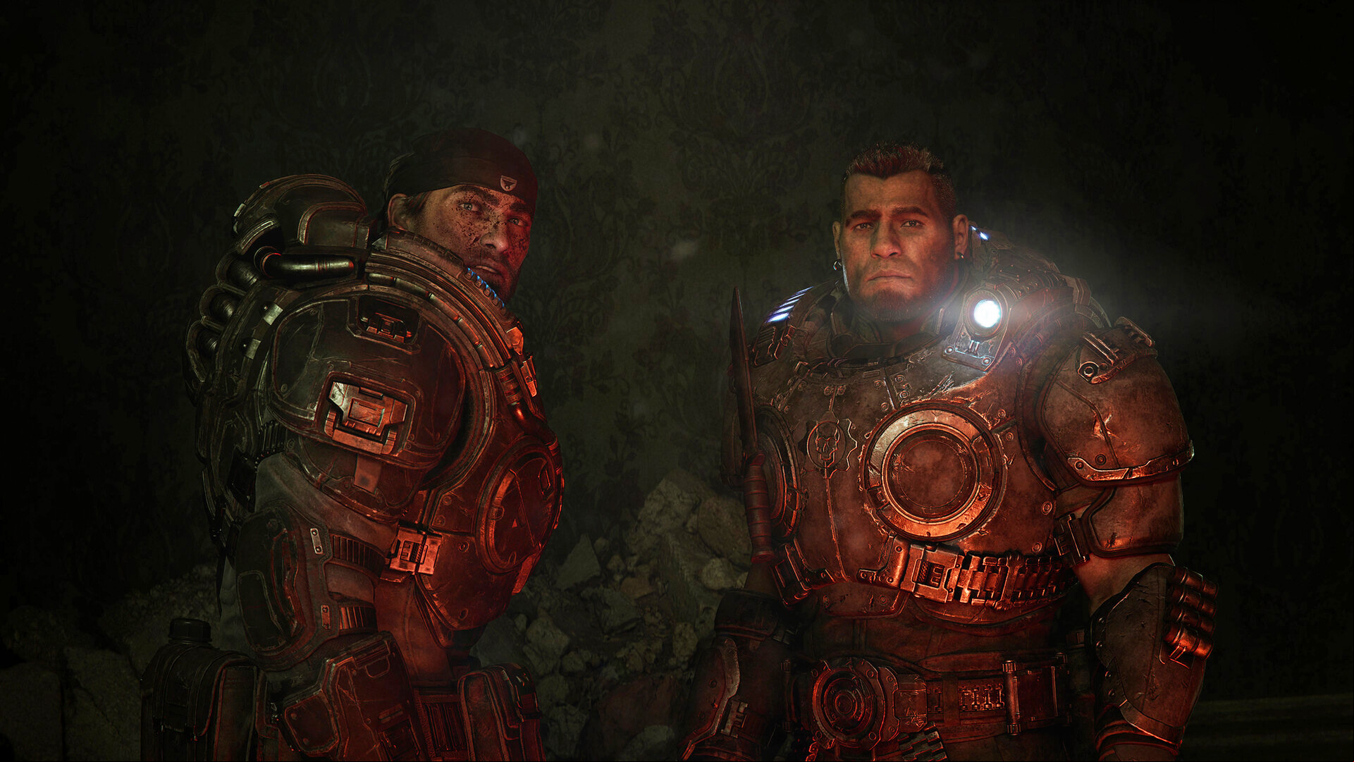Gears of War E-Day release date: Marcus and Dom wearing COG armor