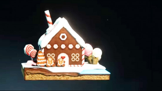 A gingerbread house, one of the Once Human Deviants.