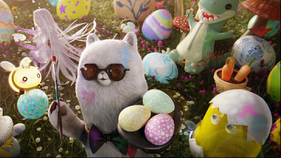 Mr Wish, one of the best Once Human Deviants, holds some colorful eggs in an Easter event.