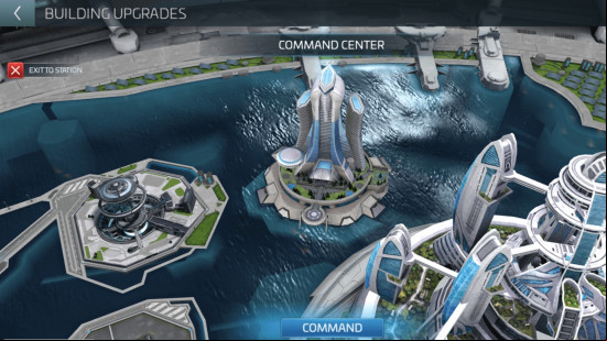 Best 4X games: Star Trek Fleet Command. Image shows a Star Fleet base surrounded by water.
