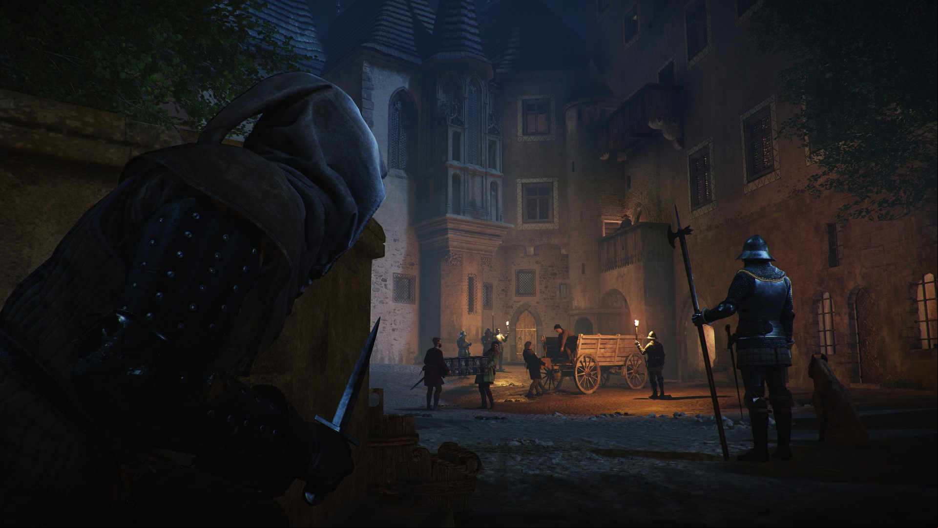 Kingdom Come Deliverance 2 preview: Henry stealthing his way through the city streets.