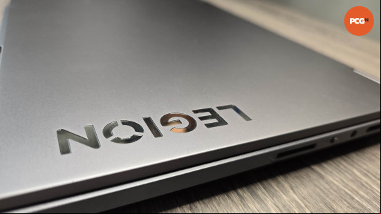 Lenovo Legion Slim 5 review: Lid closeup with logo