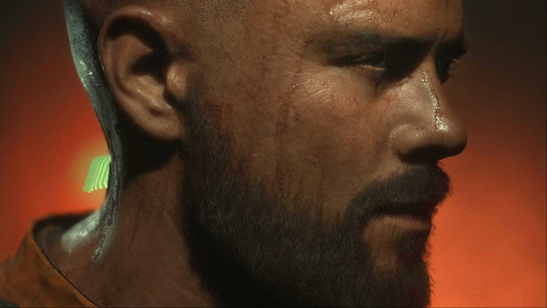 The Callisto Protocol Steam survival horror game interview: A sweating man, Jacob Lee from Steam horror game The Callisto Protocol