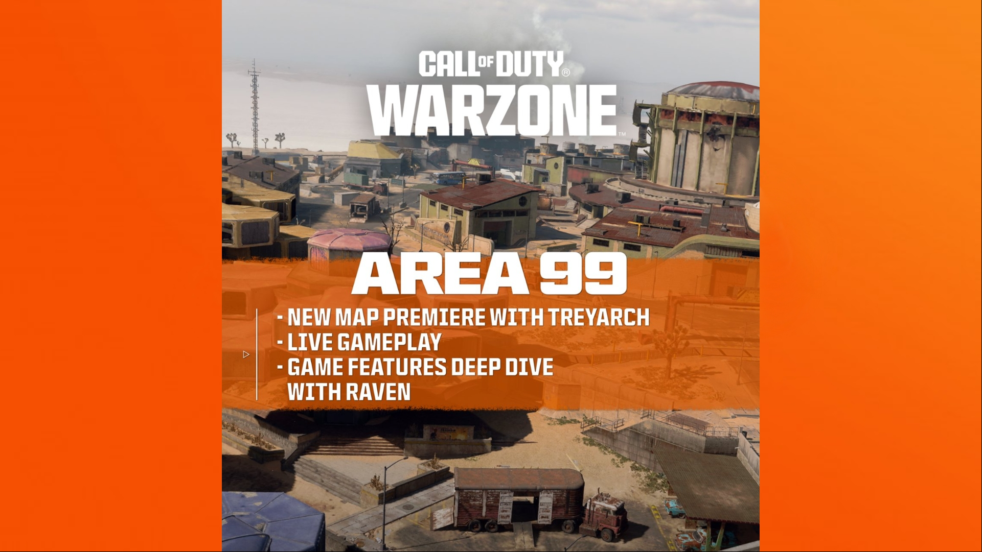 New Warzone map: A screenshot of a social media post about a new Warzone map called Area 99