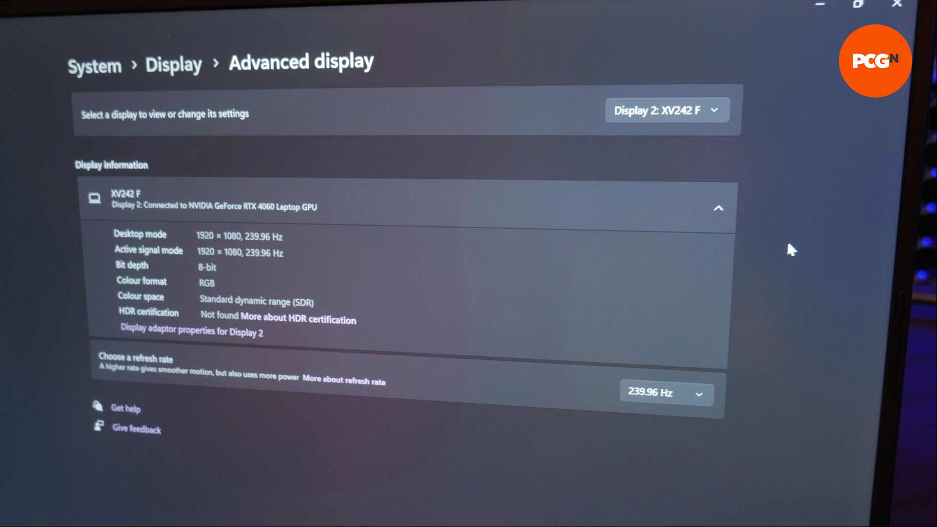 acer nitro xv240 f6 600hz gaming monitor 03 refresh rate