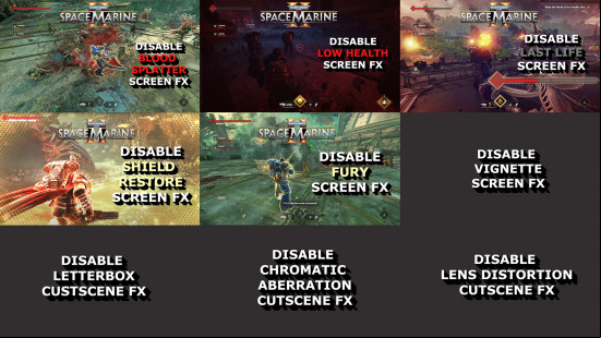 Best Space Marine 2 mods: Disable Screen FX in practice