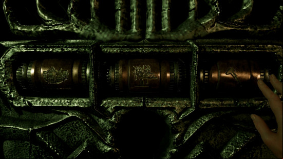 The solution for the reliquary gate puzzle in The Casting of Frank Stone.