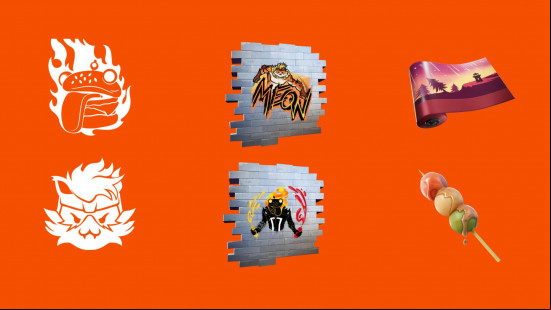 A graphic of all of the current Fortnite community rewards
