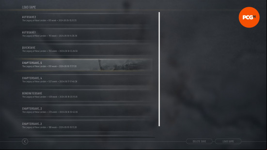 Frostpunk 2 tips: A list of game save files, including automatic chapter saves.