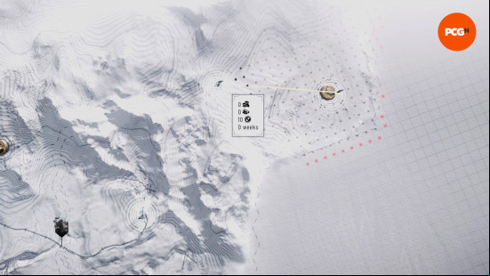 The Frostland screen shows how to construct a trail in Frostpunk 2.