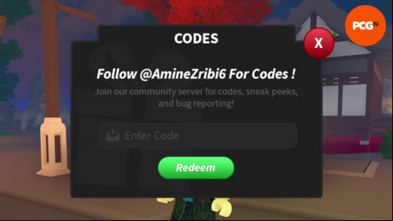 The menu to redeem Jujutsu Piece codes