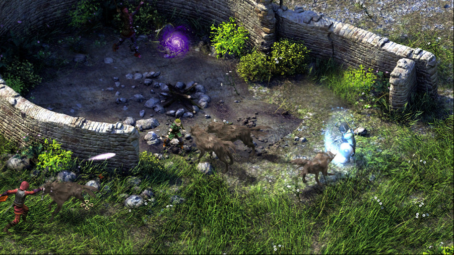 Some ruins amid green grass in Pillars of Eternity.