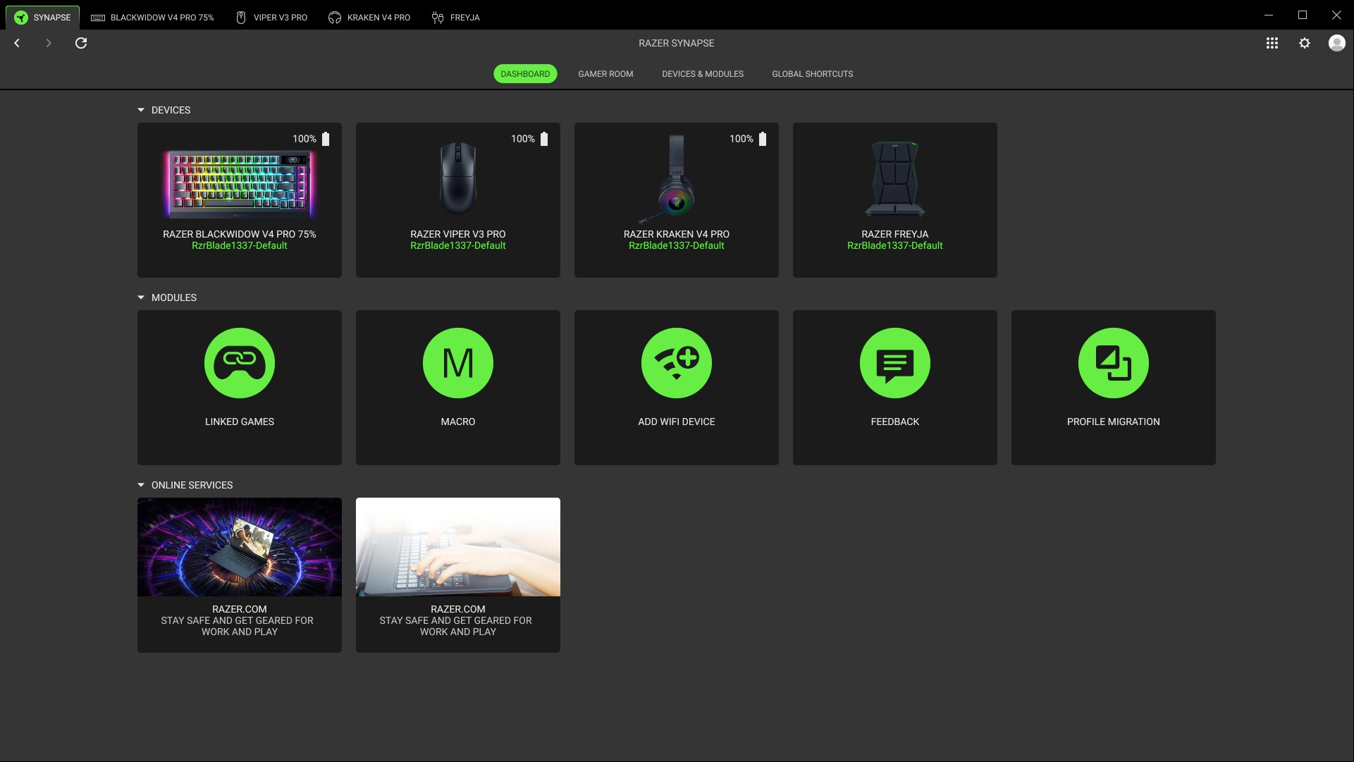 Razer Synapse 4 interface 