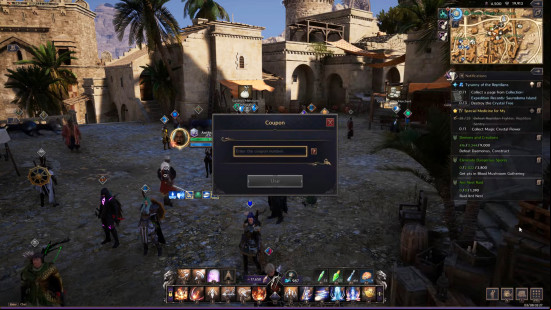 How to redeem Throne and Liberty coupon codes: the coupon UI screen