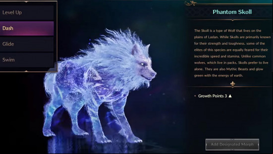 A Phantom Skoll, a rare Throne and Liberty morph that can glide effortlessly across the land.