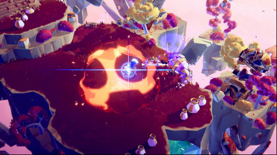 Windblown gameplay: isometric view of fighting 