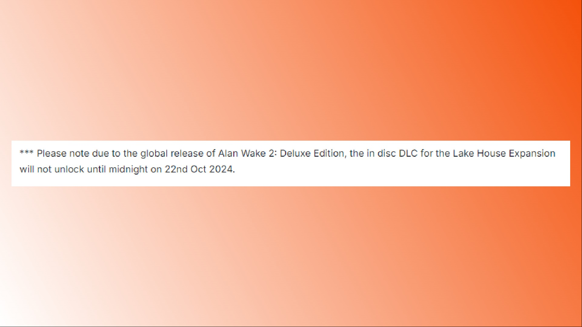 Alan Wake 2 Lake House release date: A possible release date for the new Alan Wake 2 expansion