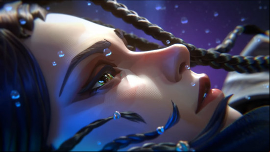 Best cross platform games: Fragpunk. Image shows a woman falling and crying.