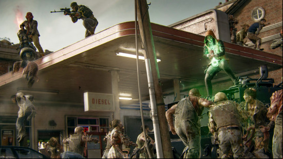 A horde of zombies closes in on the player team in Black Ops 6, one of the best zombie games.