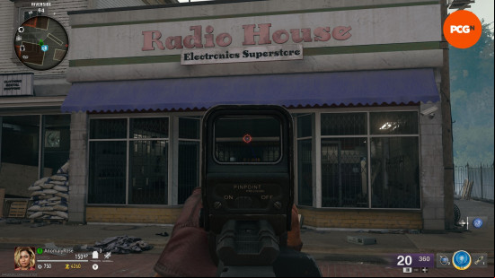 The gated entrance to Radio House Electronics Superstore in the Black Ops 6 Zombies Liberty Falls easter egg main quest.