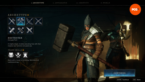 new world destroyer in the archetype selection screen