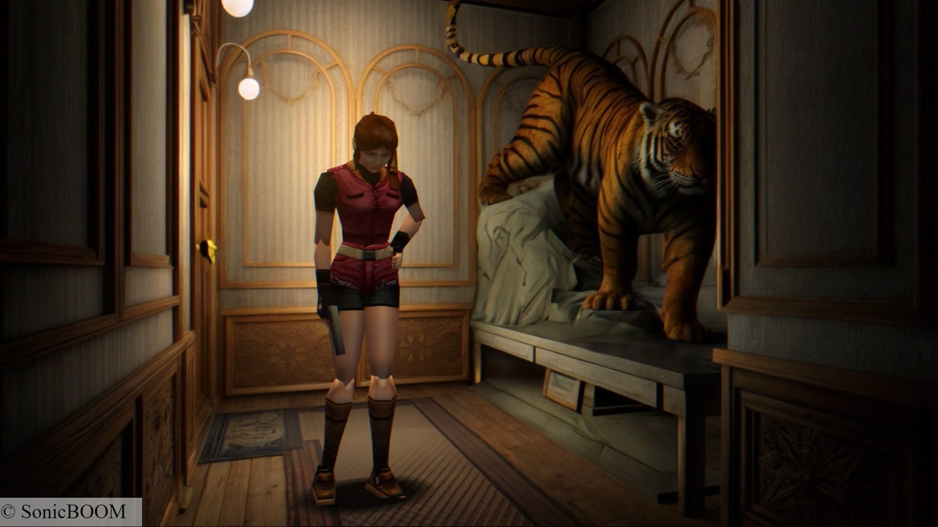 Resident Evil 2 HD remaster mod: Claire Redfield in Capcom survival horror game RE2