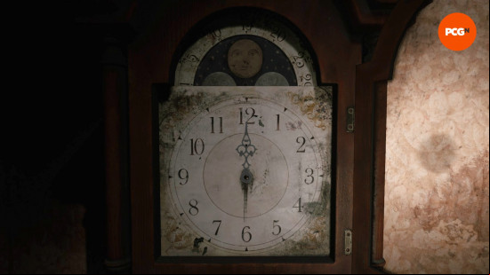 Silent Hill 2 review: A clock face with missing hands, part of the extended clock puzzle in the Silent Hill 2 remake.